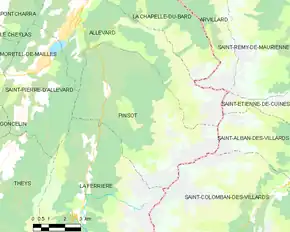 Poziția localității Pinsot