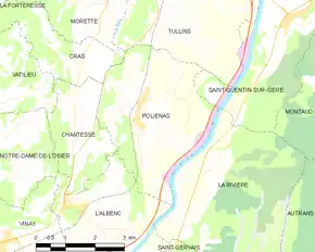 Poziția localității Poliénas