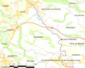 Poziția localității Romagnieu