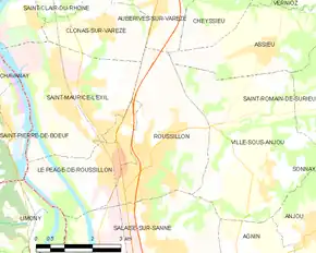 Poziția localității Roussillon