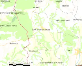 Poziția localității Saint-Antoine-l'Abbaye