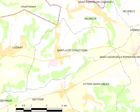 Poziția localității Saint-Just-Chaleyssin