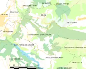 Poziția localității Saint-Laurent-en-Beaumont