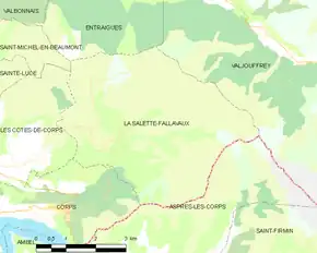 Poziția localității La Salette-Fallavaux