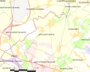 Poziția localității Satolas-et-Bonce