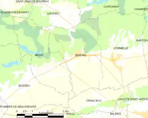 Poziția localității Semons