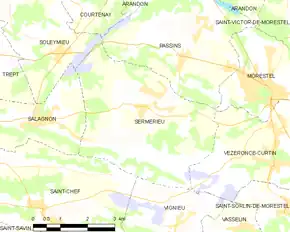 Poziția localității Sermérieu