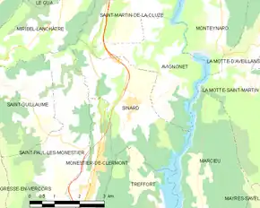 Poziția localității Sinard