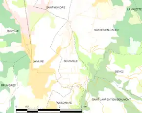 Poziția localității Sousville