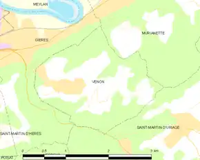 Poziția localității Venon