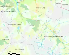 Poziția localității Vénosc