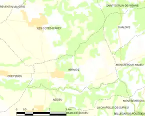 Poziția localității Vernioz