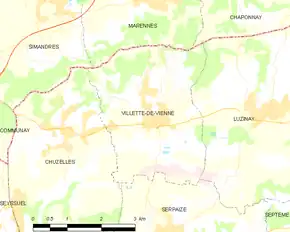 Poziția localității Villette-de-Vienne