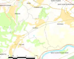 Poziția localității Vourey