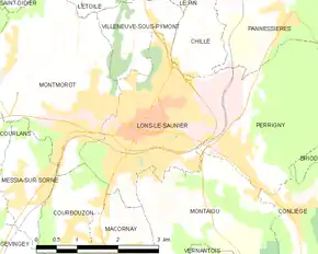 Poziția localității Lons-le-Saunier