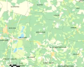 Poziția localității Arengosse