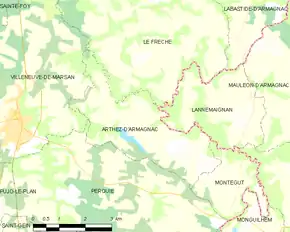 Poziția localității Arthez-d'Armagnac