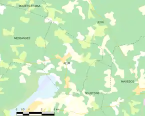 Poziția localității Azur