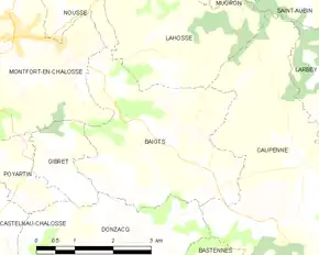 Poziția localității Baigts