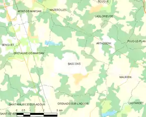 Poziția localității Bascons