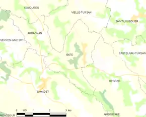 Poziția localității Bats