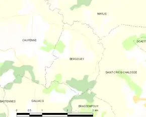 Poziția localității Bergouey