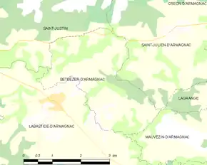 Poziția localității Betbezer-d'Armagnac