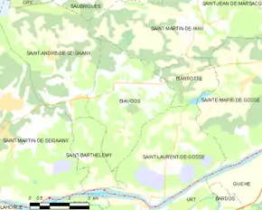 Poziția localității Biaudos