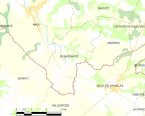 Poziția localității Bonnegarde