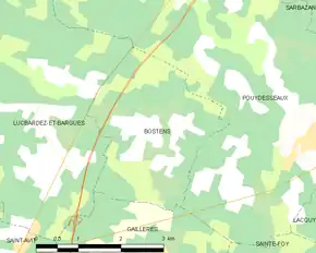 Poziția localității Bostens