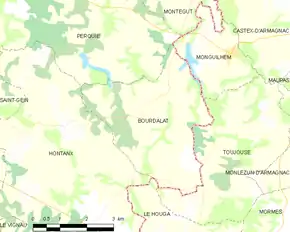 Poziția localității Bourdalat