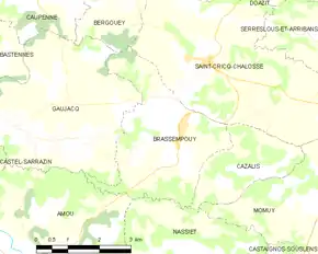 Poziția localității Brassempouy