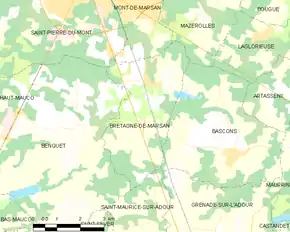 Poziția localității Bretagne-de-Marsan