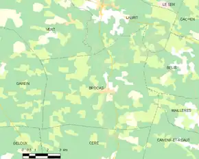 Poziția localității Brocas