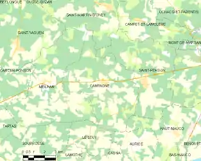 Poziția localității Campagne