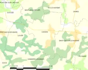 Poziția localității Cassen