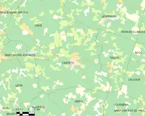 Poziția localității Castets