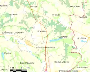 Poziția localității Cazères-sur-l'Adour