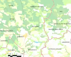 Poziția localității Escalans