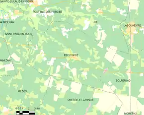 Poziția localității Escource