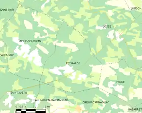 Poziția localității Estigarde