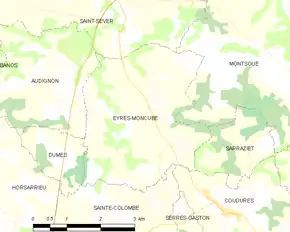 Poziția localității Eyres-Moncube