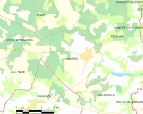 Poziția localității Gabarret