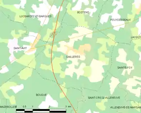 Poziția localității Gaillères