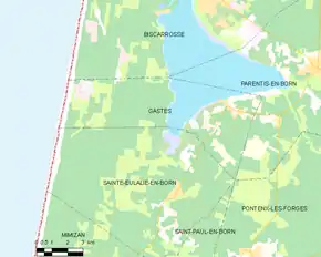 Poziția localității Gastes