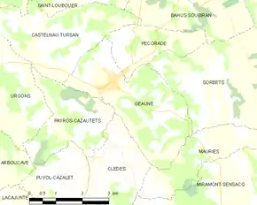 Poziția localității Geaune