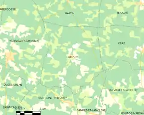 Poziția localității Geloux