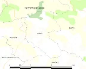 Poziția localității Gibret