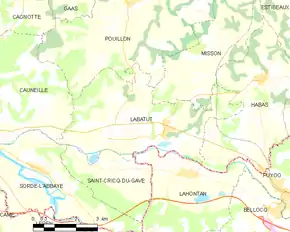 Poziția localității Labatut