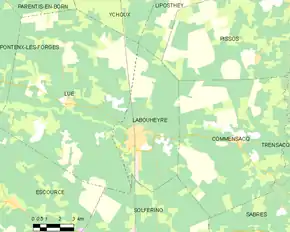 Poziția localității Labouheyre